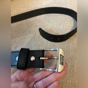 Men’s Dickies black leather belt with silver buckle